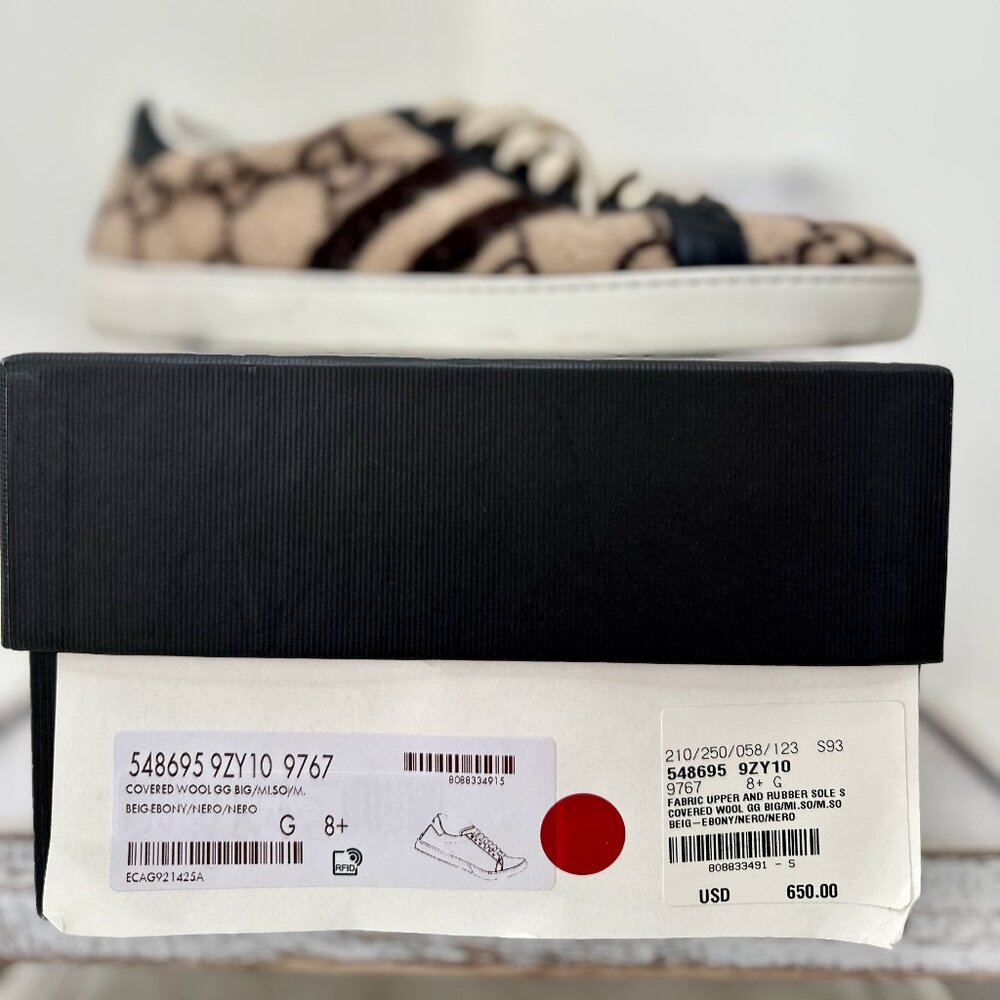 Gucci GG Wool Low-Top Sneakers Men - Picture 6 of 7